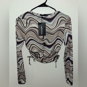 Multi Colored Long Sleeve Crop